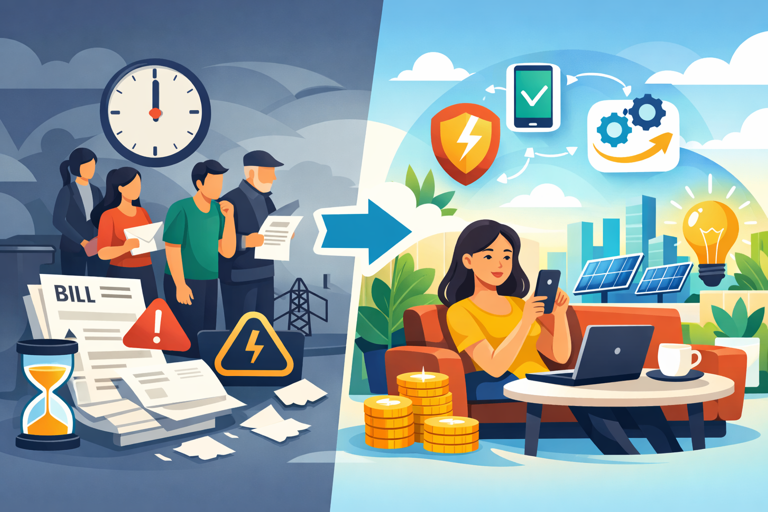 حلول دفع ذكية لفواتير الكهرباء لتبسيط حياتك.